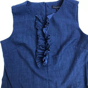 Banana Republic Ruffle Front Wool Blend Sleeveless Blouse Size S